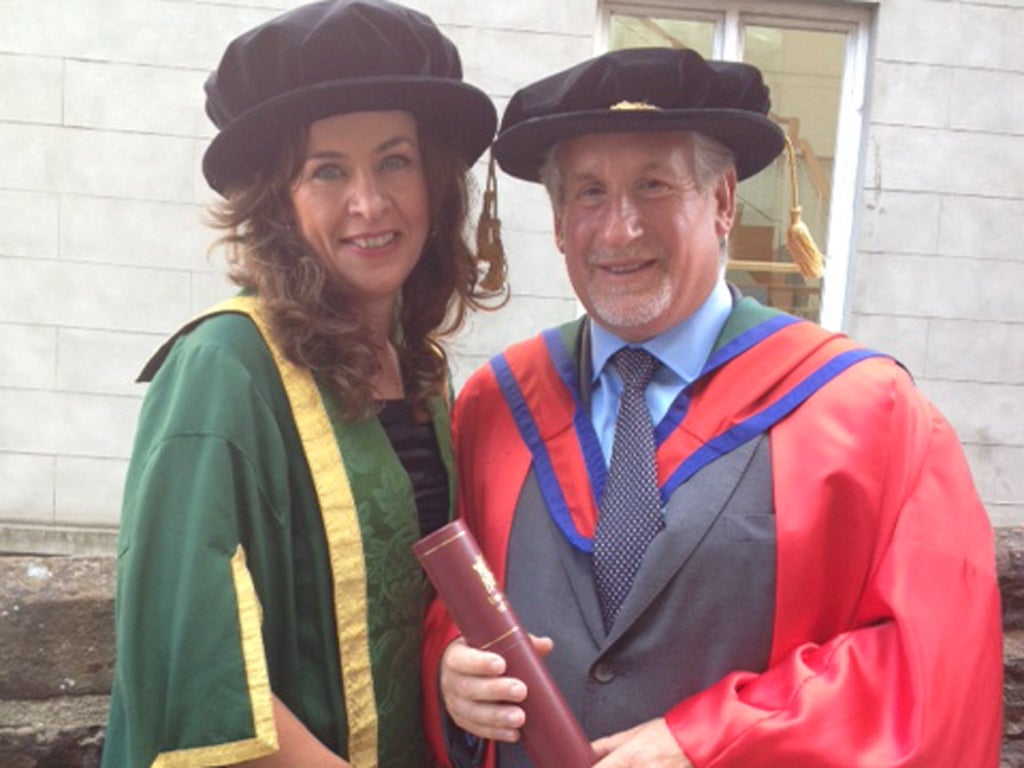 Simon Kelner with Deirdre Heenhan, the Provost of the University of Ulster