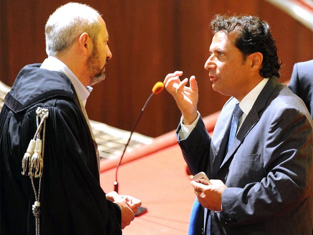 Francesco Schettino with his lawyer