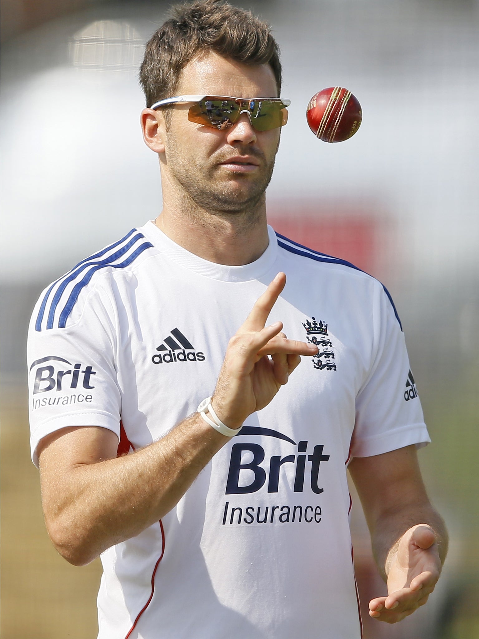 James Anderson during England practice on Wednesday