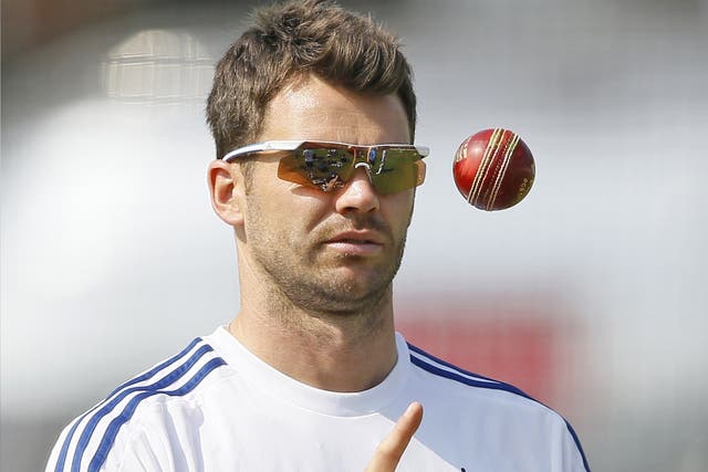 James Anderson during England practice on Wednesday