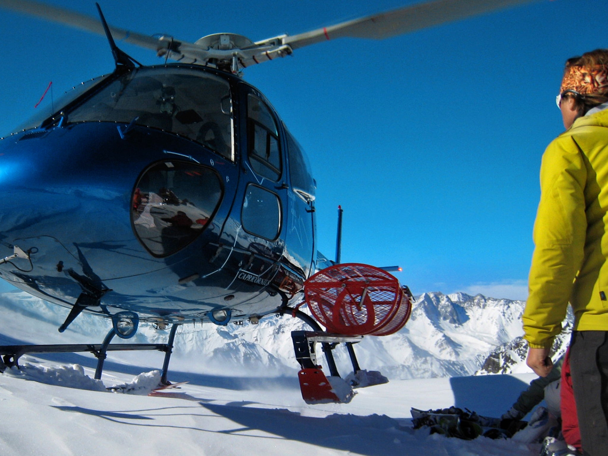 Ridge way: the landing zone at Powder South Heli