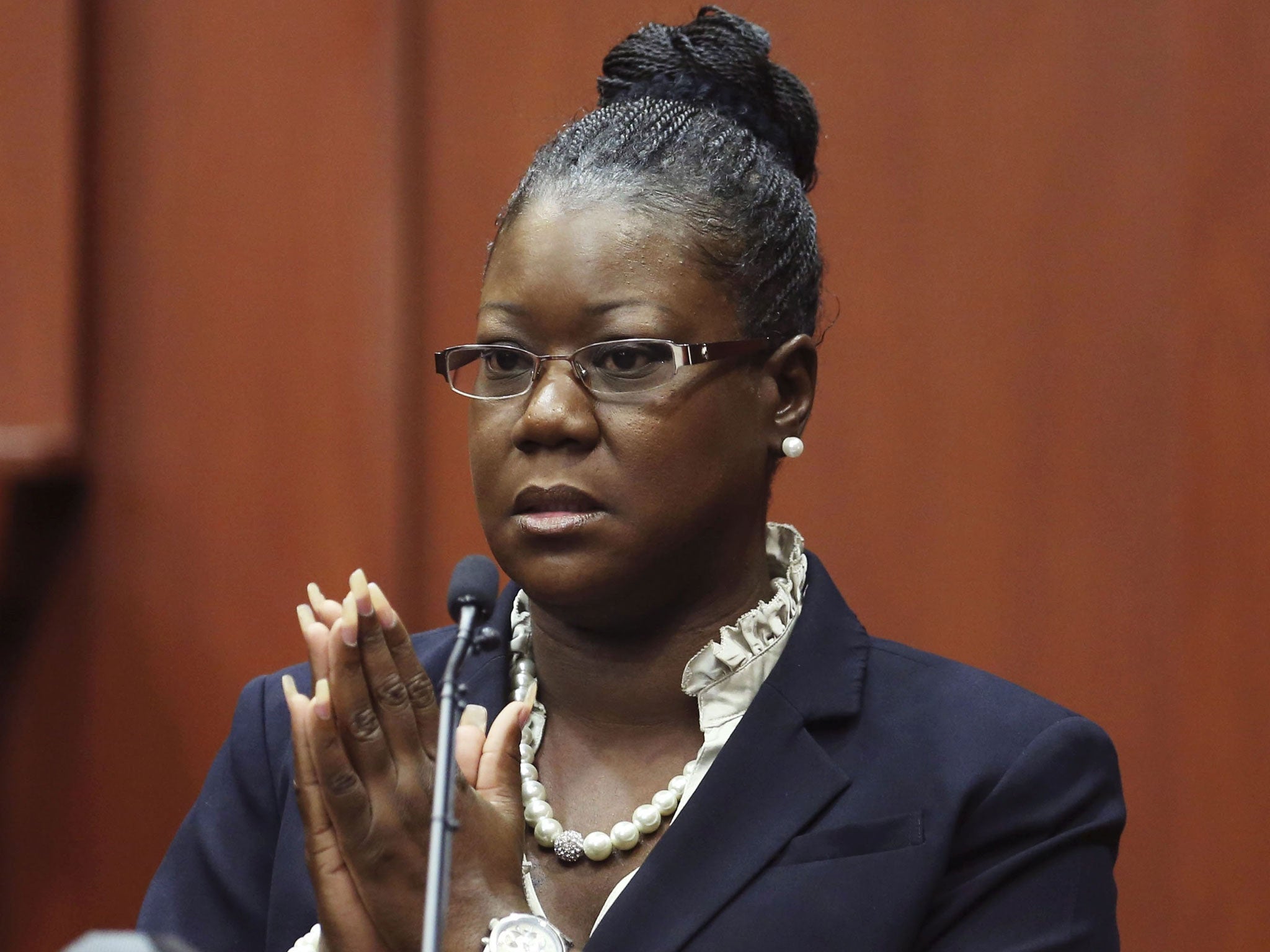 Sybrina Fulton takes the stand during George Zimmerman’s trial in Sanford, Florida