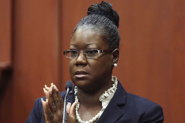 Sybrina Fulton takes the stand during George Zimmerman’s trial in Sanford, Florida 