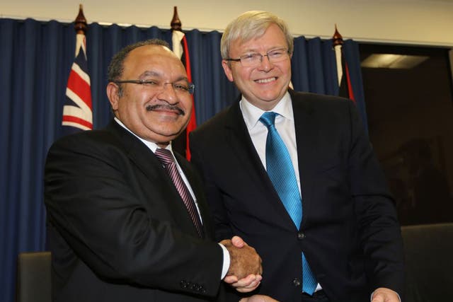 Kevin Rudd with Papua New Guinea leader Peter O’Neill