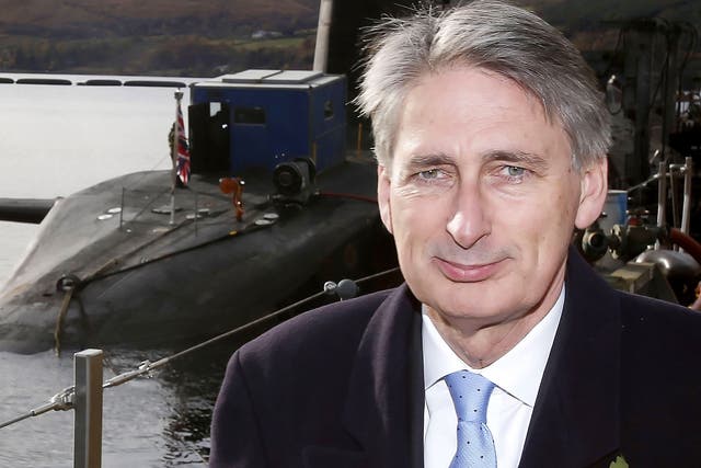 The Defence Secretary, Philip Hammond, at HM Naval Base Clyde