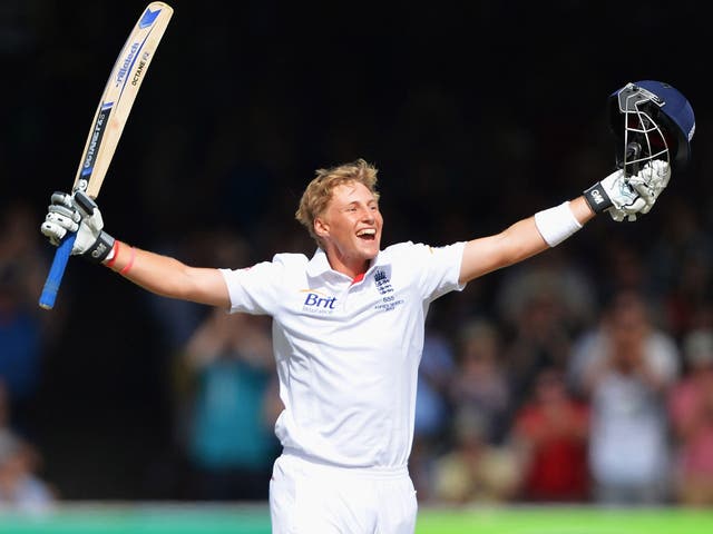 Century duty: Joe Root celebrates his hundred at Lord’s as England dominated