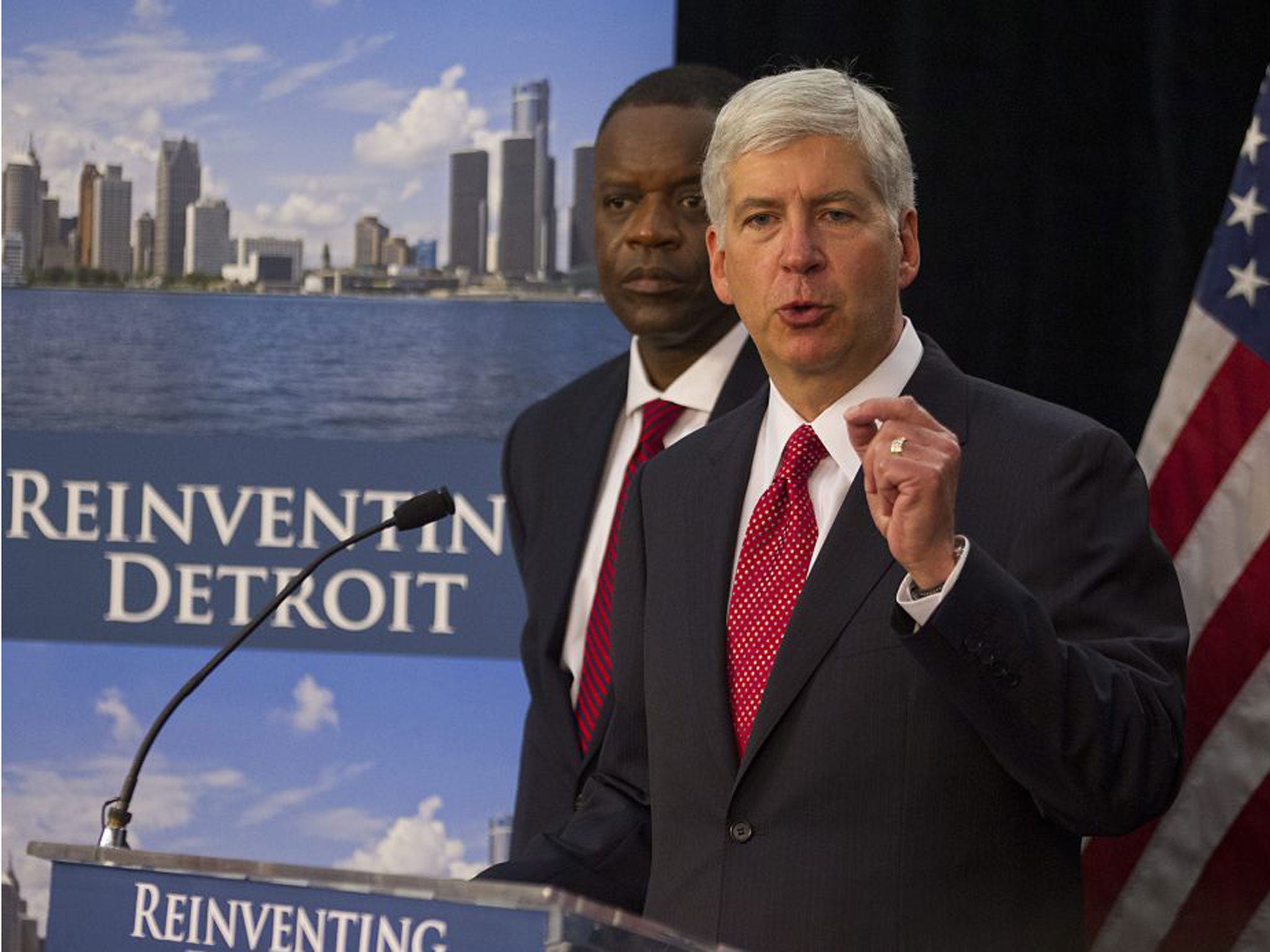 Michigan Governor Rick Snyder has moved to defend last week’s bankruptcy filing
