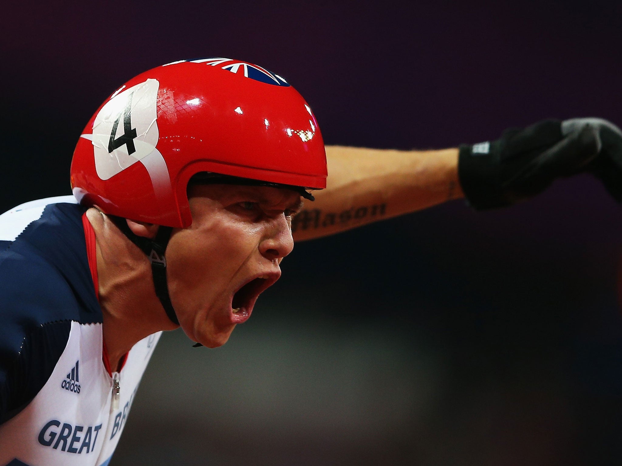 David Weir celebrating another gold, this time in the 1500 metres