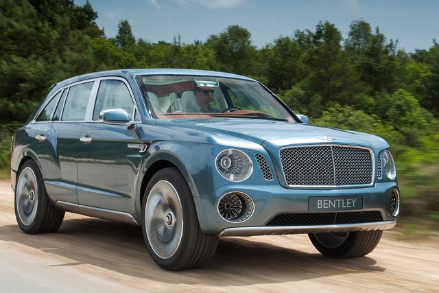 The Bentley EXP 9F concept car - unveiled at Geneva last year and pointing the way at the SUV