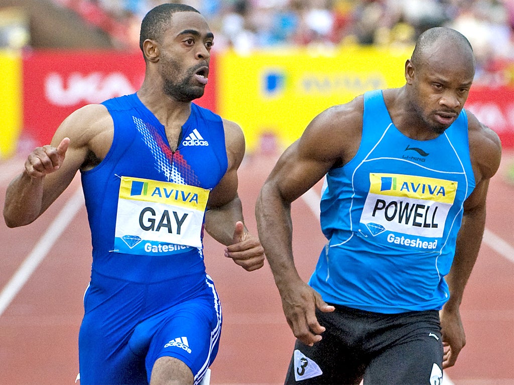 Tyson Gay and Asafa Powell failed drug tests earlier this month