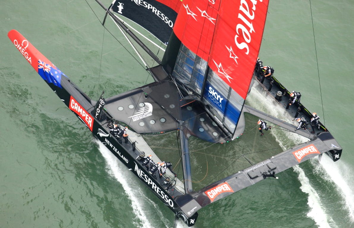 New Zealand completed the 15.43-nautical-mile course in 46 minutes, 53 seconds