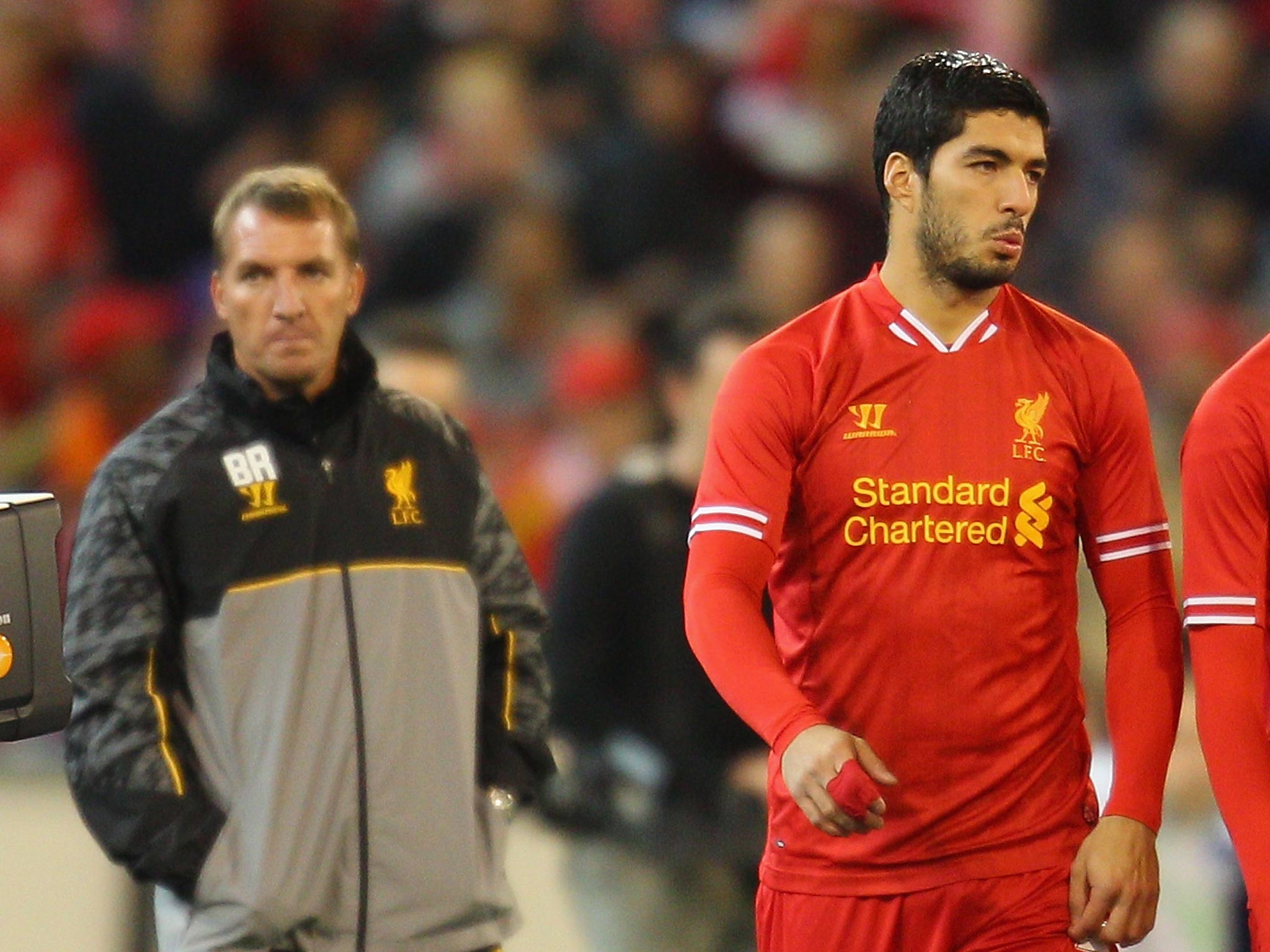 Luis Suarez and Brendan Rodgers in Melbourne