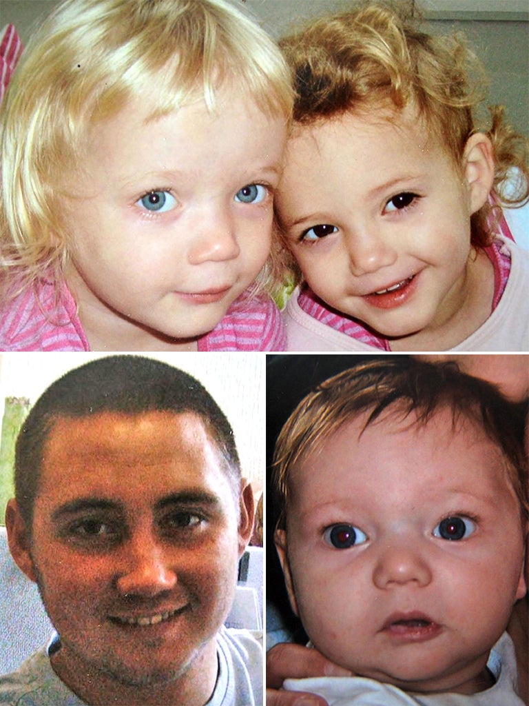 (Top) Four-year-old twin girls Holly and Ella Smith, (Bottom from left) Reece Smith, 19, and Jordan Smith, aged two