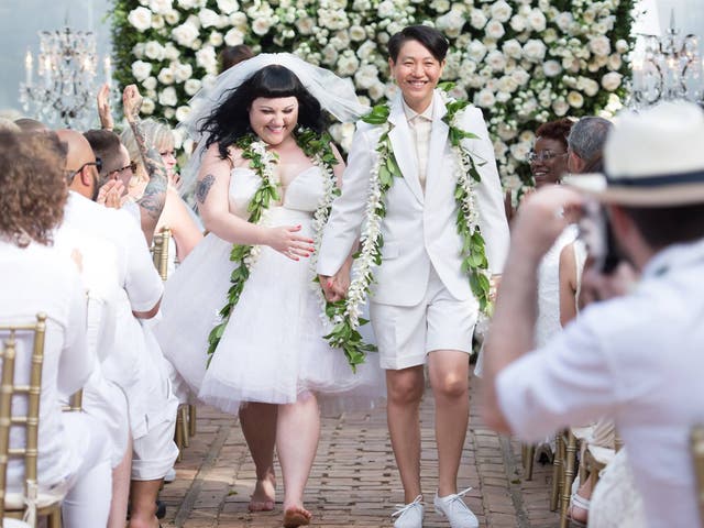 The married couple: Gossip singer Beth Ditto and Kristin Ogata