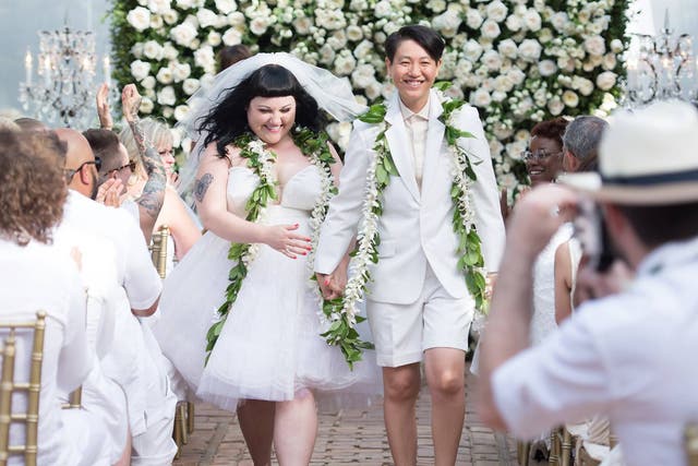 The married couple: Gossip singer Beth Ditto and Kristin Ogata