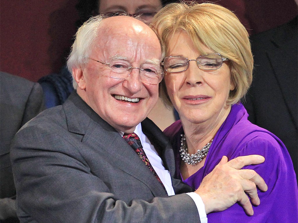 Irish President Michael D Higgins with his wife Sabina