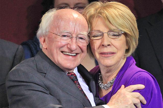 Irish President Michael D Higgins with his wife Sabina