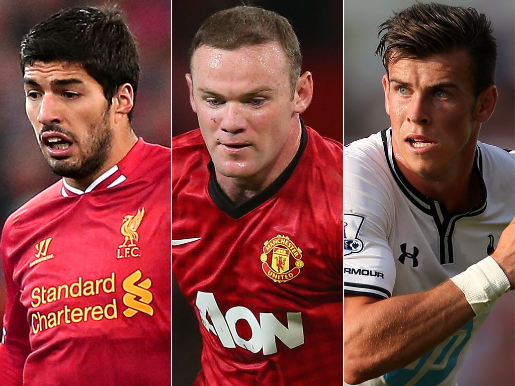 Hunted hitmen: Luis Suarez, Wayne Rooney and Gareth Bale
