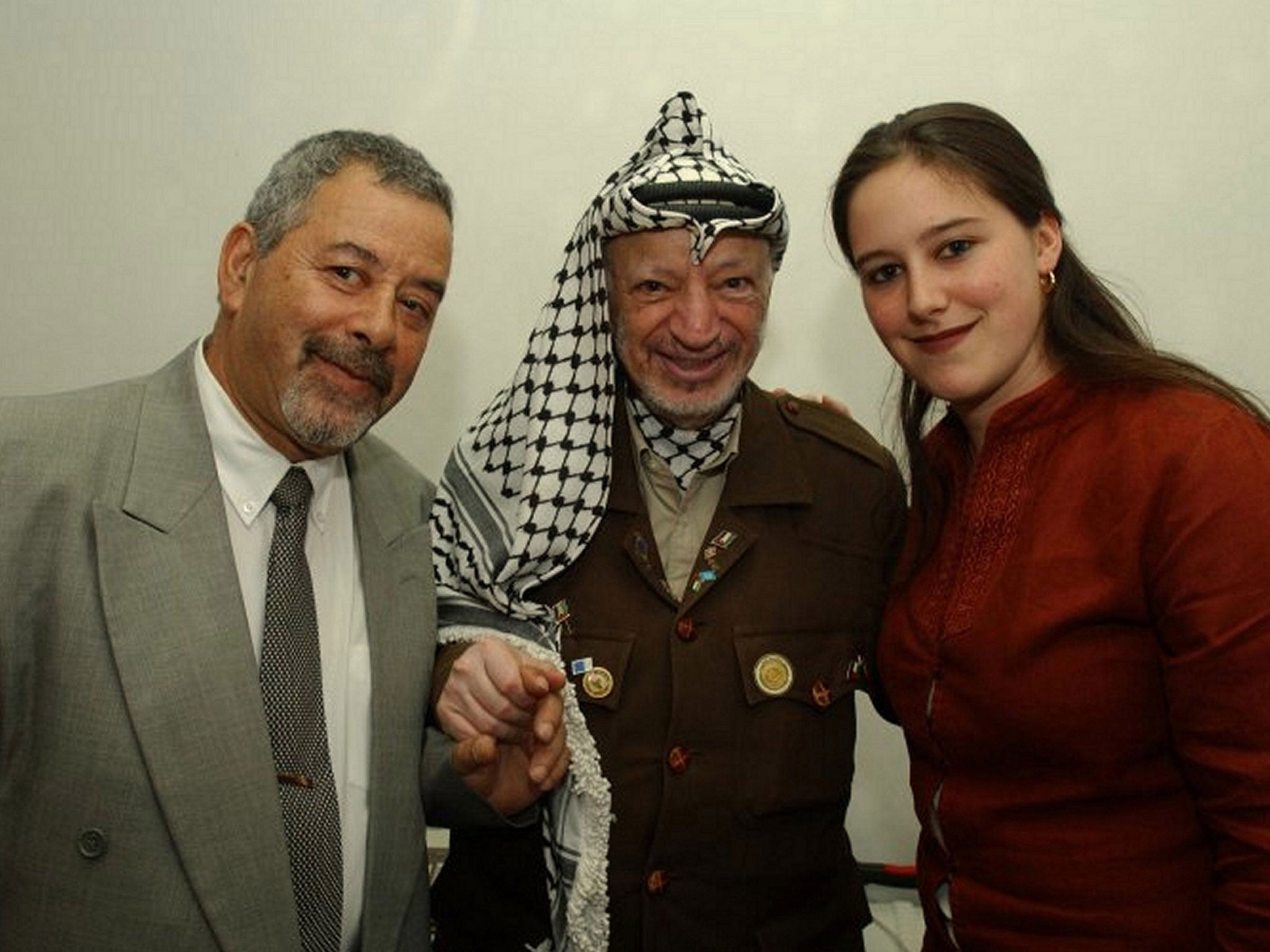 Halevi and his daughter Mariam Albert with Yasser Arafat; he served as an adviser to the PLO boss
