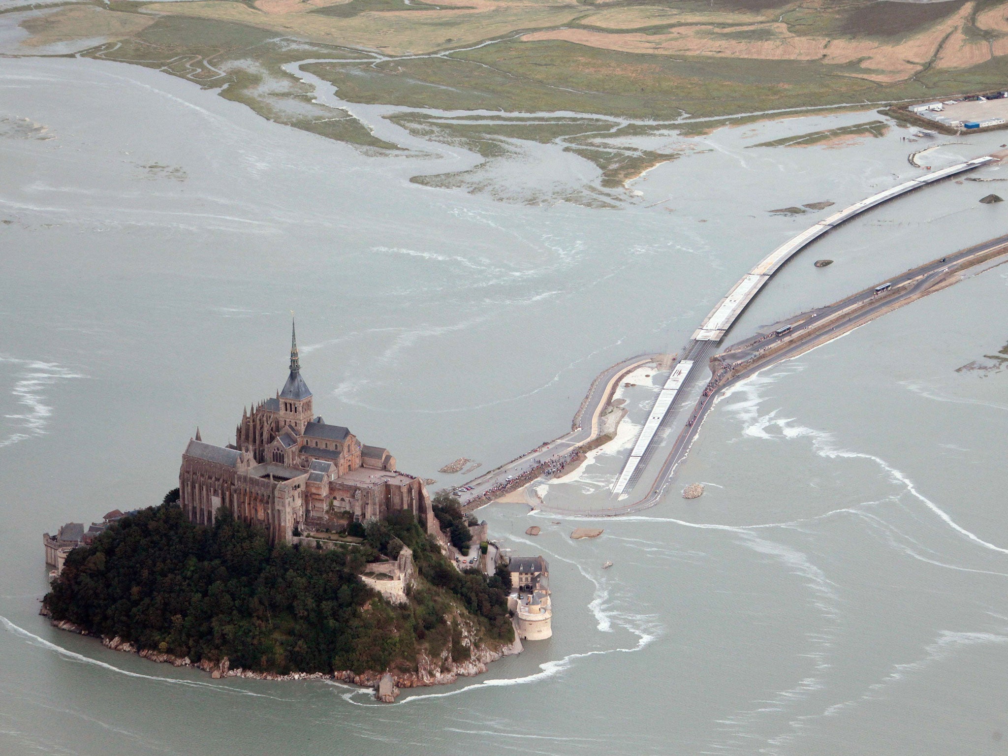Mont Saint-Michel, northwestern France, at high tide