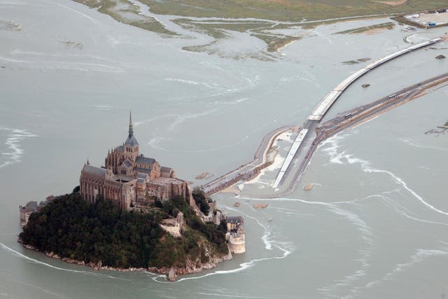 Mont Saint-Michel, northwestern France, at high tide