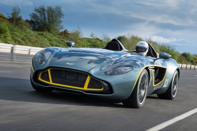The Aston Martin CC100 concept car is put through its paces earlier this month