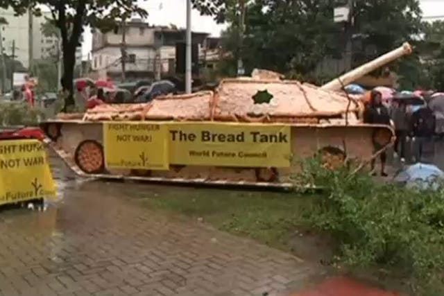 The 'bread tank' in Rio highlights the need for funding towards anti poverty projects and not military ones
