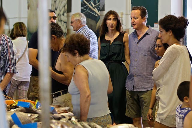 David and Samantha Cameron arrived in Portugal yesterday