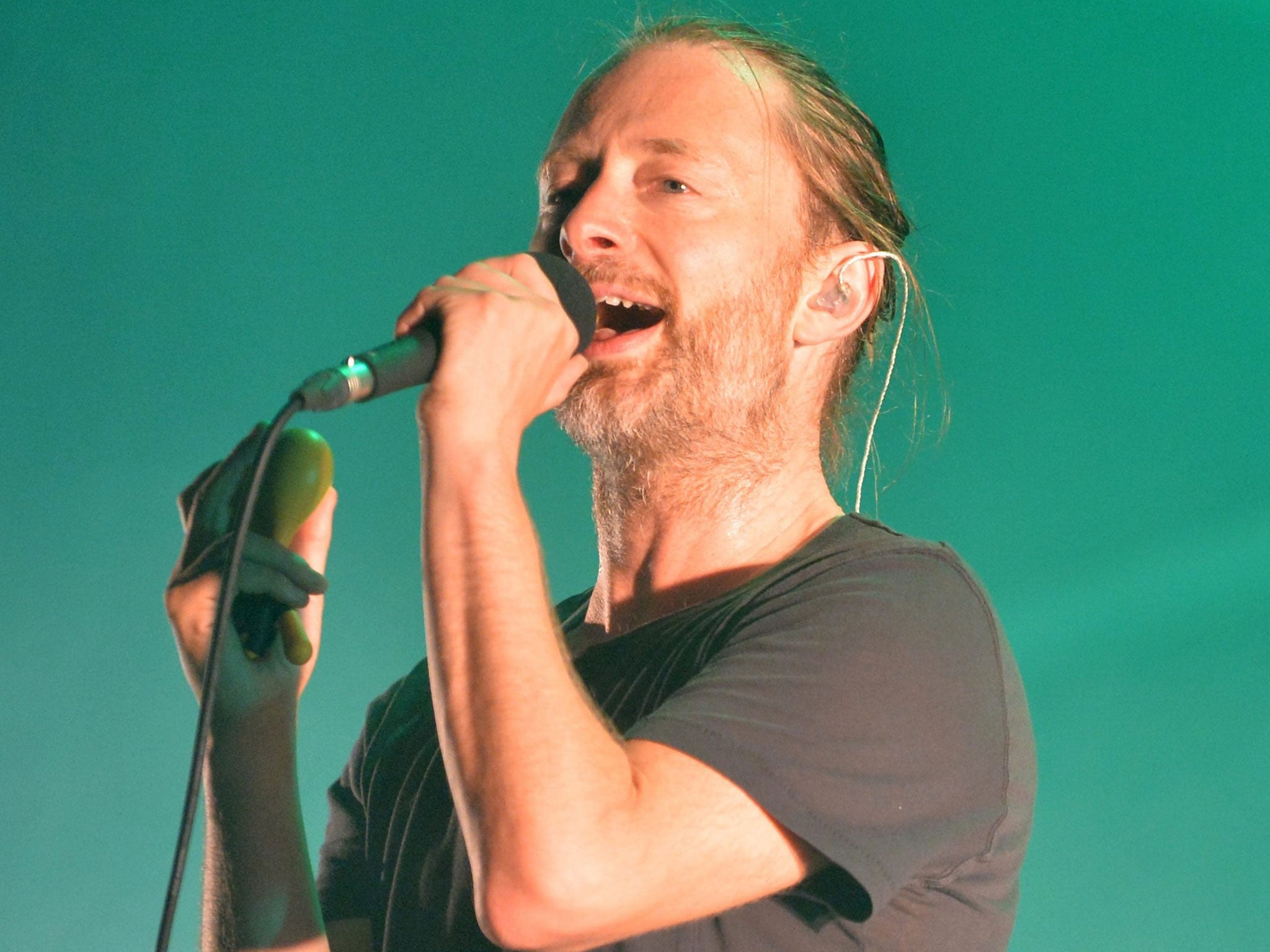 Beach boy: Thom Yorke rocks a ‘surfer dude’ look, to front new band Atoms for Peace