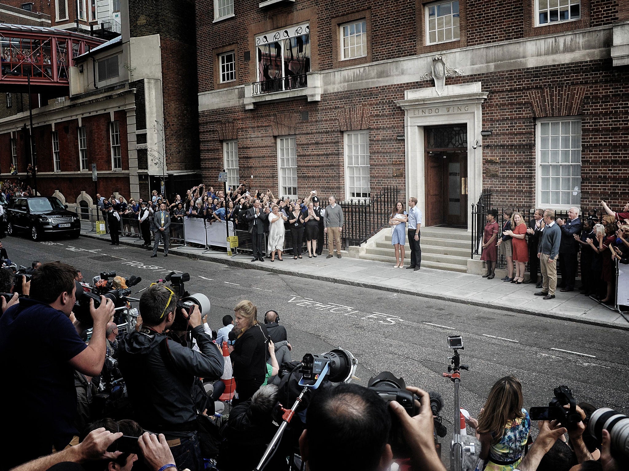 First photo-op: Prince George makes his debut before the world’s media last Tuesday