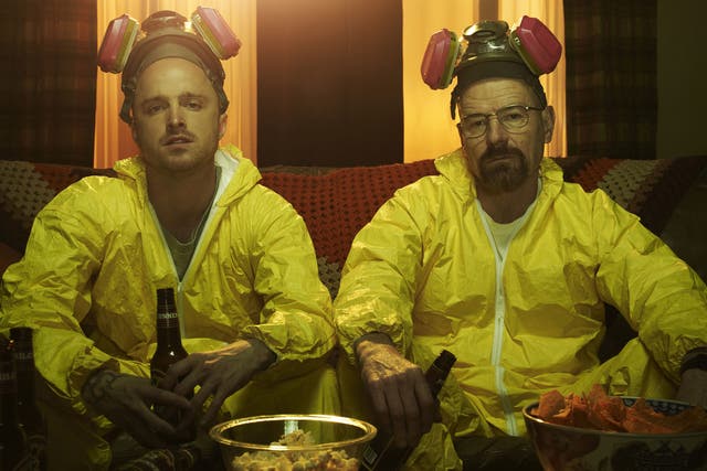 Bryan Cranston and Aaron Paul as drug-makers in Breaking Bad