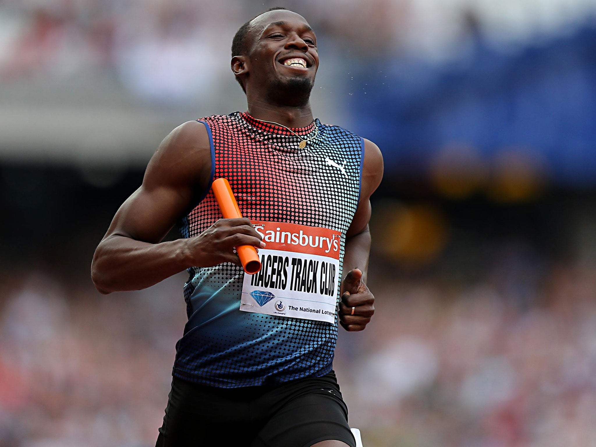 Usain Bolt wins the 4x100 metres relay