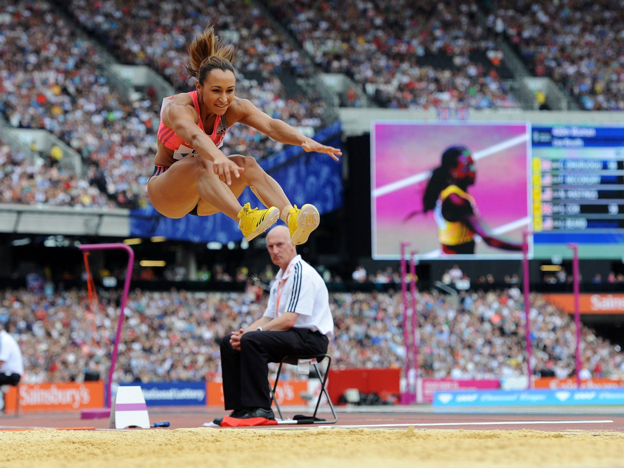 Leap of faith: Jessica Ennis-Hill continues her comeback from injury at the Anniversary Games in London
