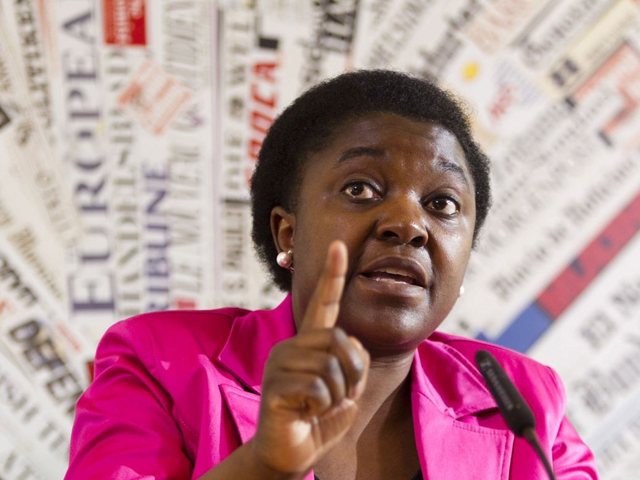 Kyenge, who is the minister for Integration, and is originally from the Democratic Republic of Congo, was speaking at a political rally Cervia in central Italy on Friday, when someone in the audience threw bananas towards the stage, narrowly missing it.