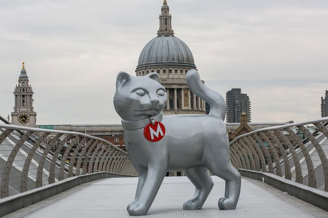 The new Monopoly cat on the Millennium Bridge in London