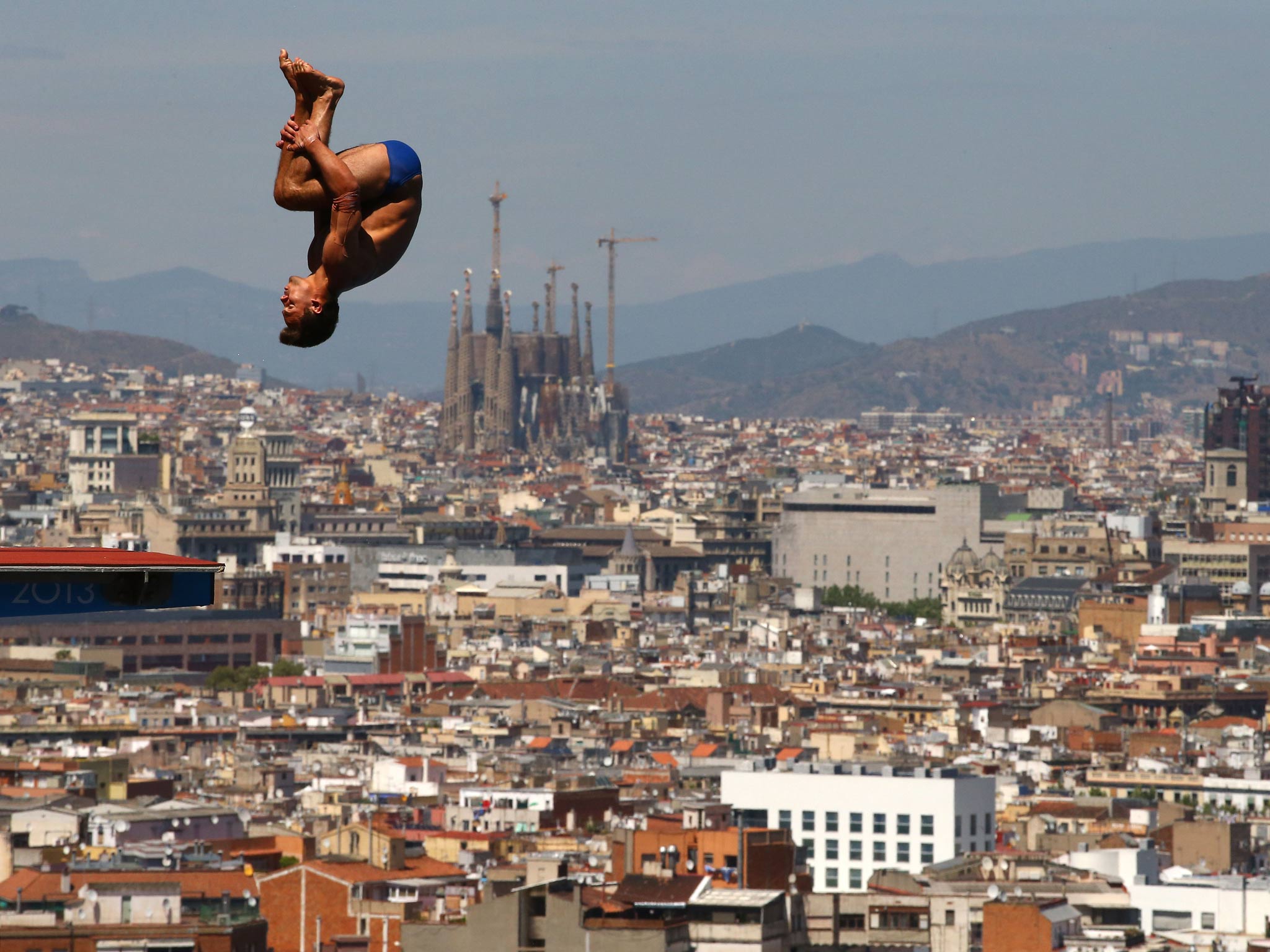 Tom Daley of Great Britain competes during the Men's 10m Platform Diving final