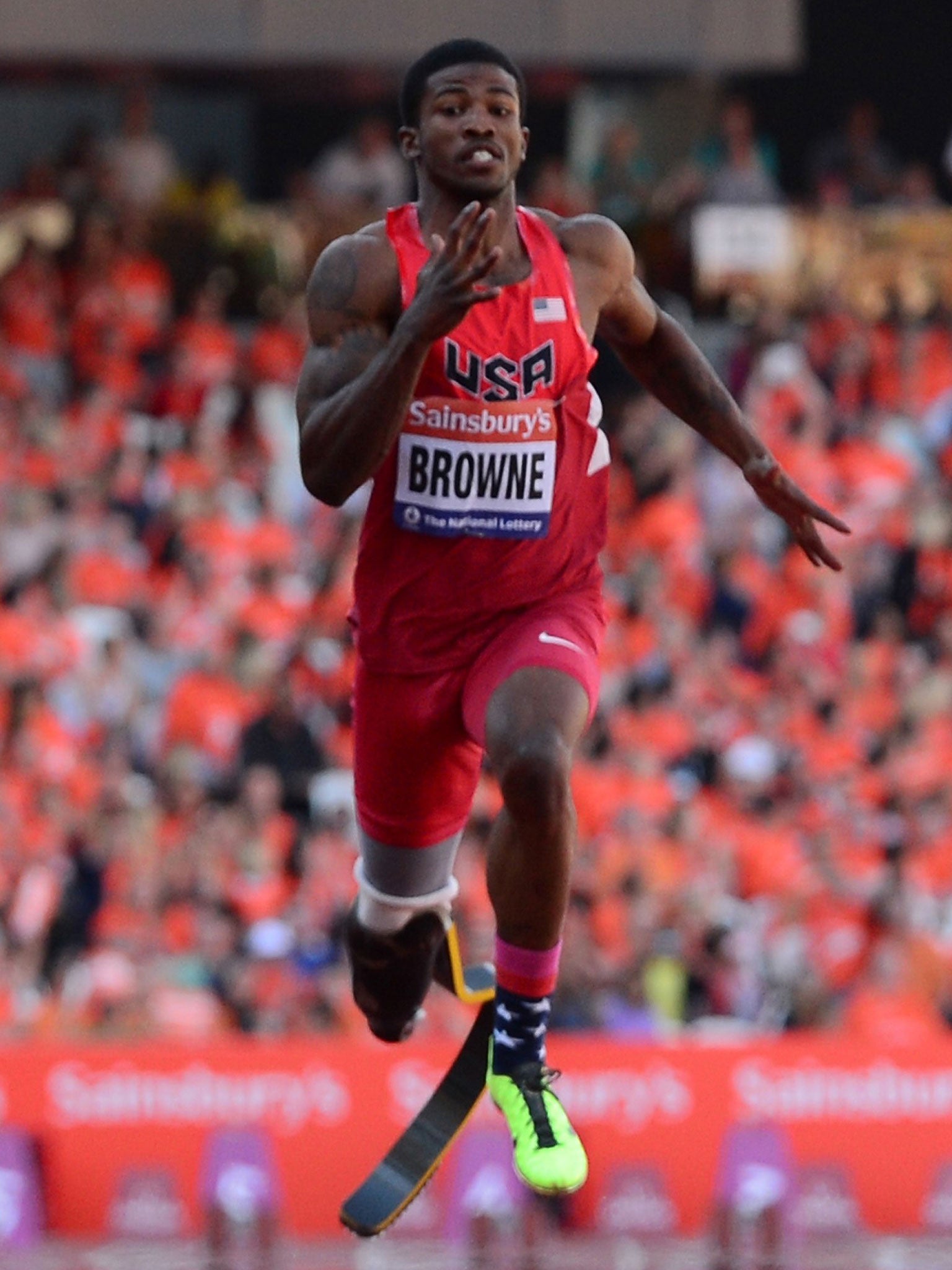 Richard Browne ran 10.75sec in the T43/44 100m at the Anniversary Games in London