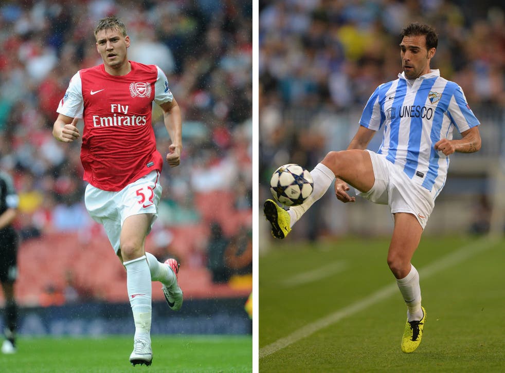 Nicklaus Bendtner could be going to Malaga in a swap deal that involves right-back Jesus Gamez