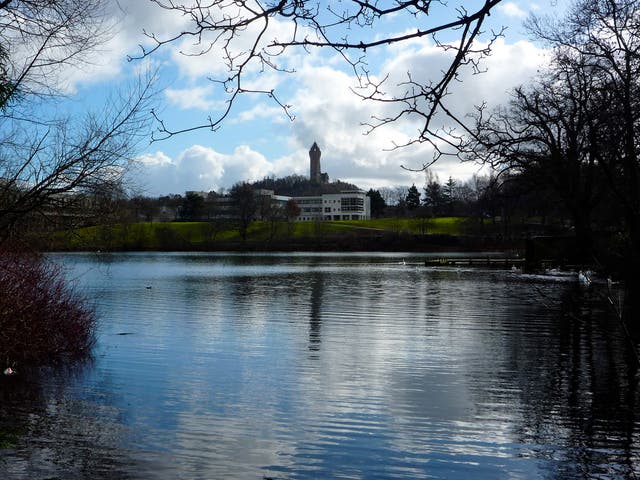 The University of Stirling as seen from across the lake