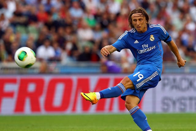 Luka Modric in pre-season action for Real Madrid in Sweden