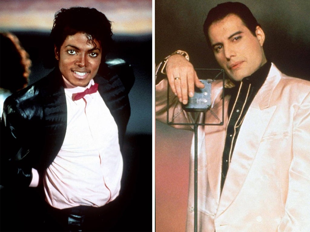 Michael Jackson pictured in 1983 and Queen frontman Freddie Mercury in 1988: Previously unreleased duets between the two music icons are set to surface