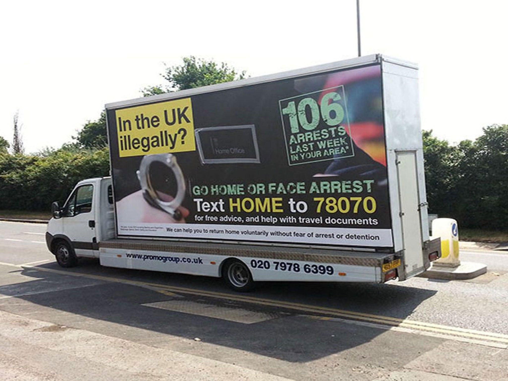 The Home Office advert scheme urged illegal immigrants to 'go home'