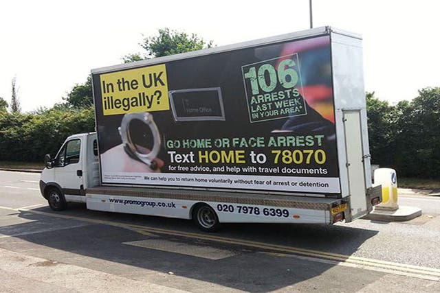 The Home Office's 'go home' ad vans have been accused of using a French designer's copyrighted typeface without permission