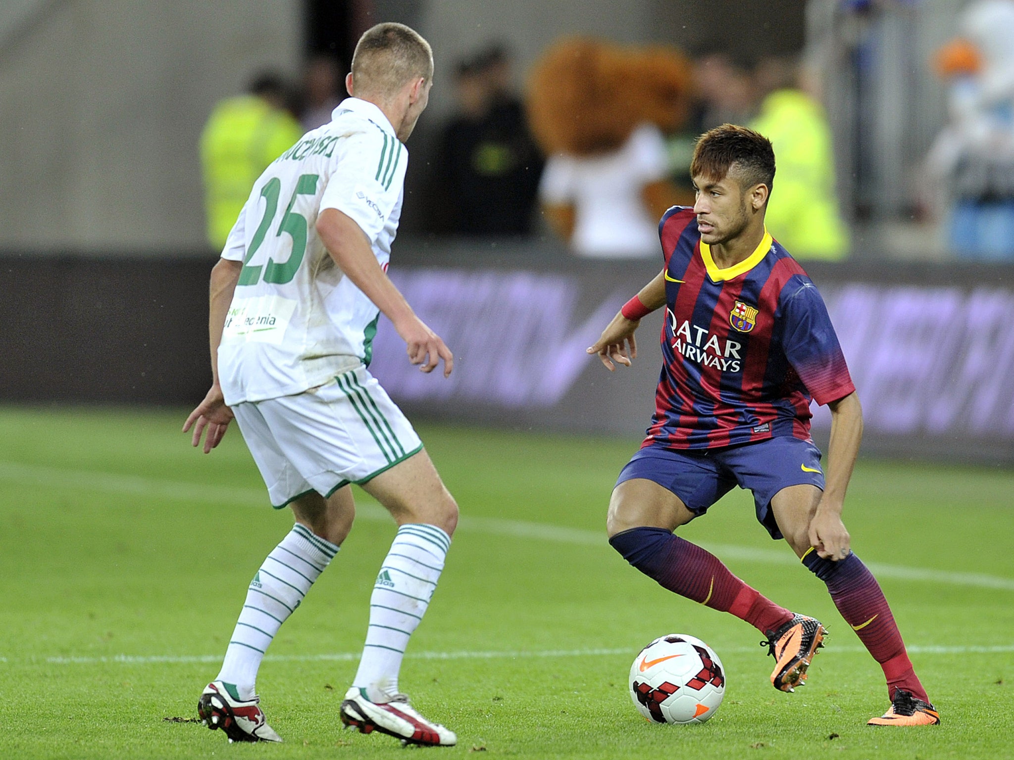 Neymar makes his debut against Lechia Gdansk