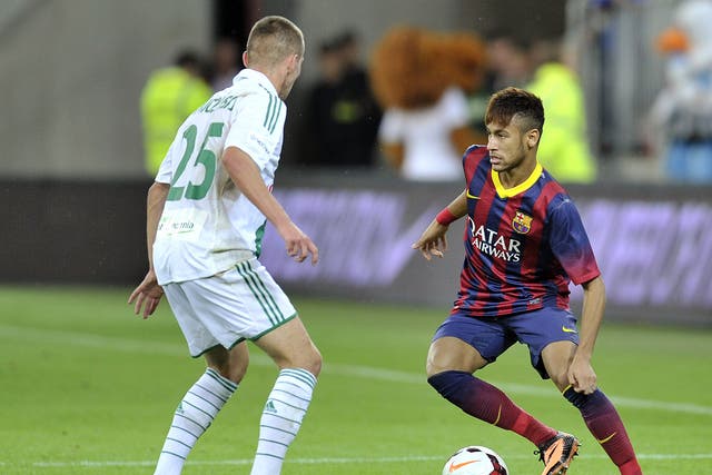 Neymar makes his debut against Lechia Gdansk
