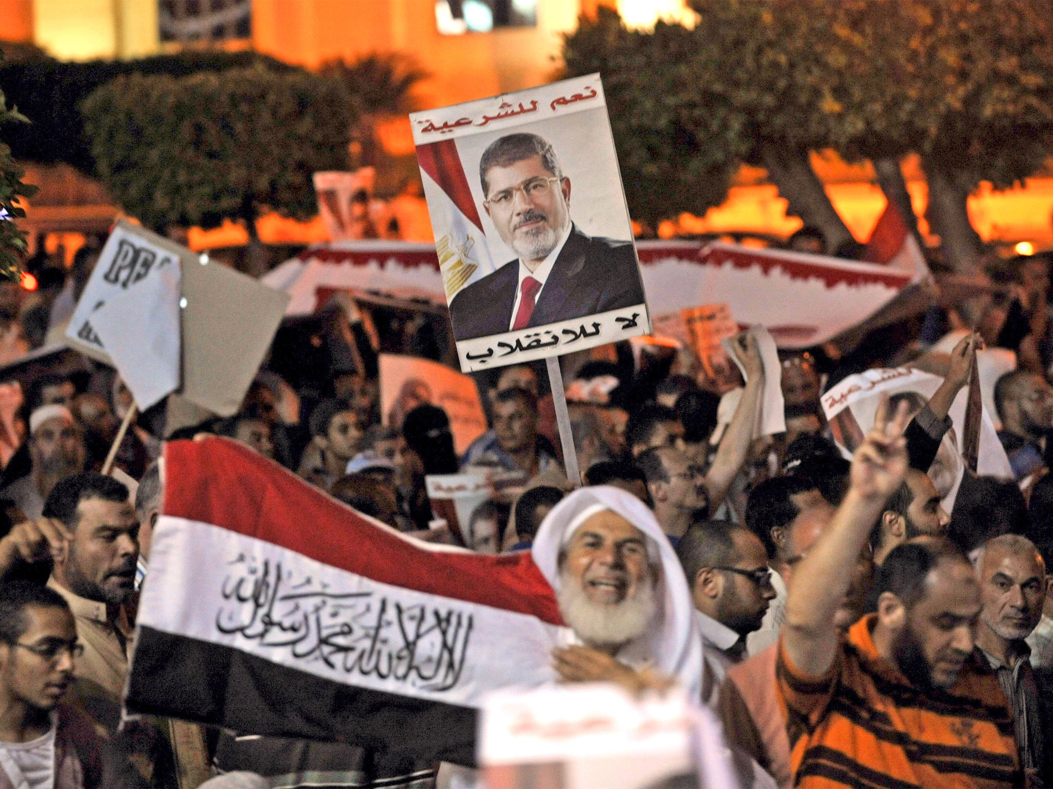 Egyptian supporters of Morsi protest in Cairo