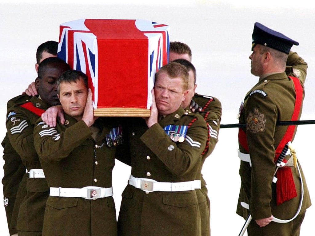 Corporal Russell Aston was buried in 2003