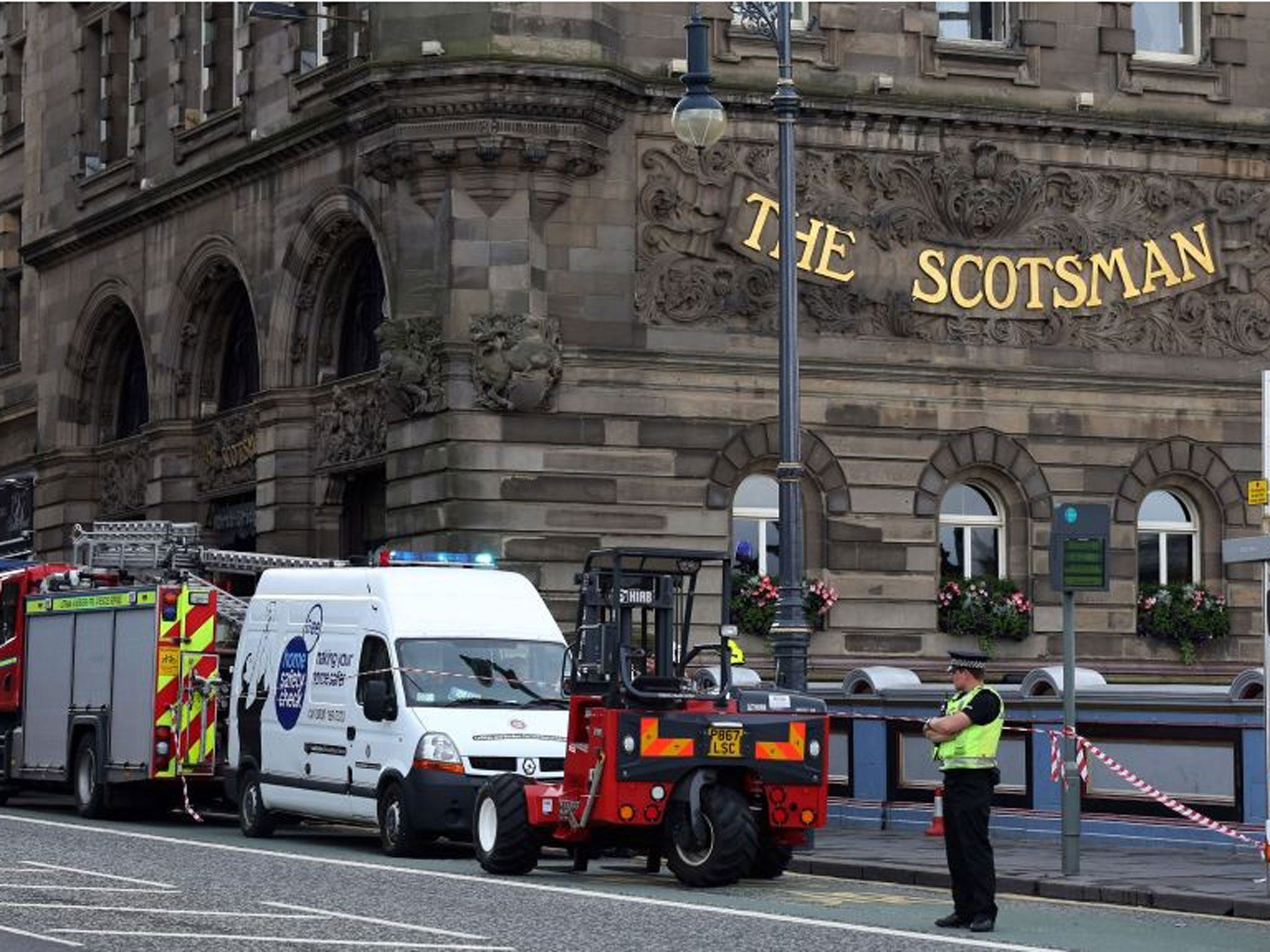 The sixth floor of the Scotsman Hotel was evacuated after two died in a 'chemical incident'