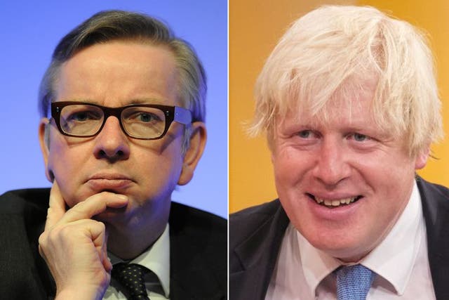 Michael Gove, left, has drawn even with Boris Johnson as favourite to be David Cameron's successor in the eyes of Conservative Party members