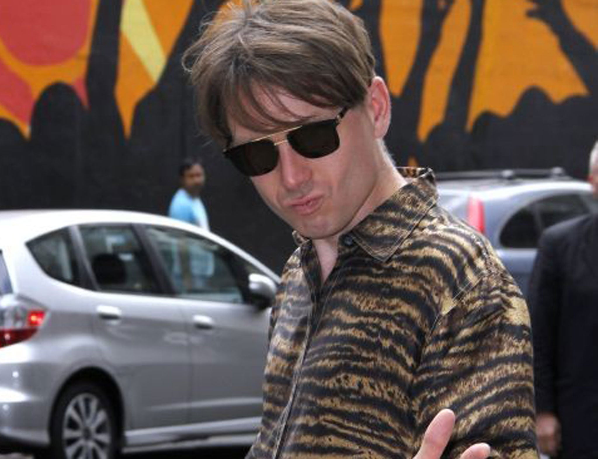 Alex Kapranos of Franz Ferdinand arrives for the "Late Show with David Letterman"